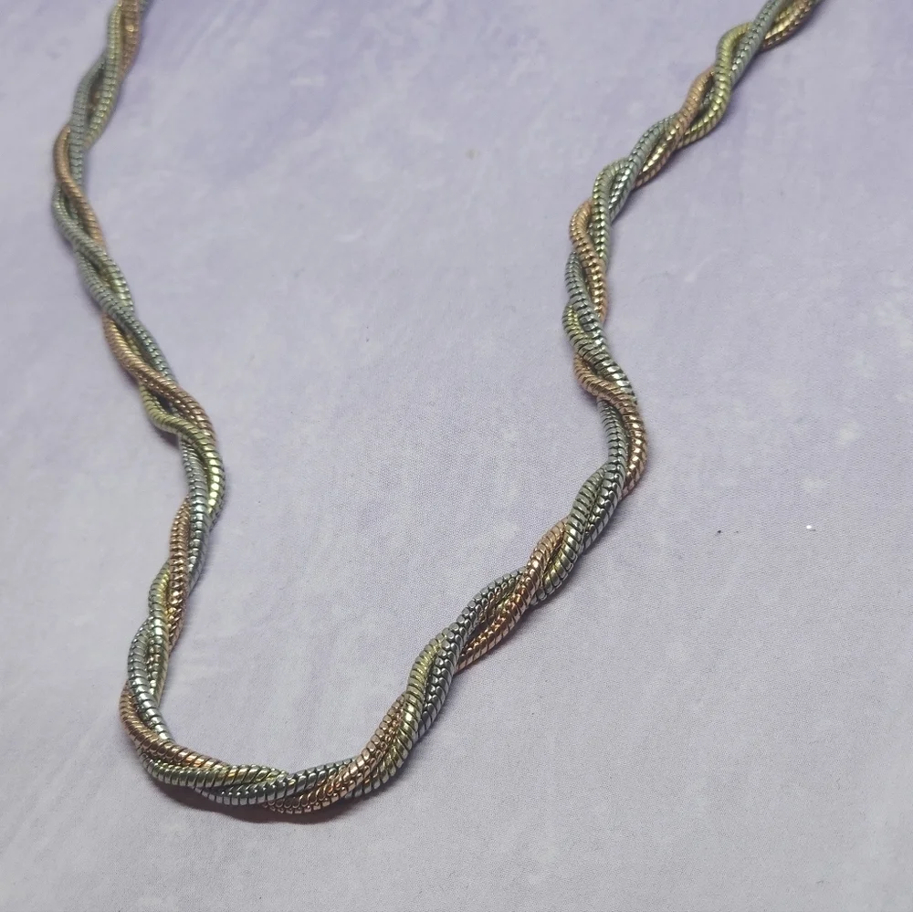 Bijoux Terner Tri-Colored Twisted Chain Necklace